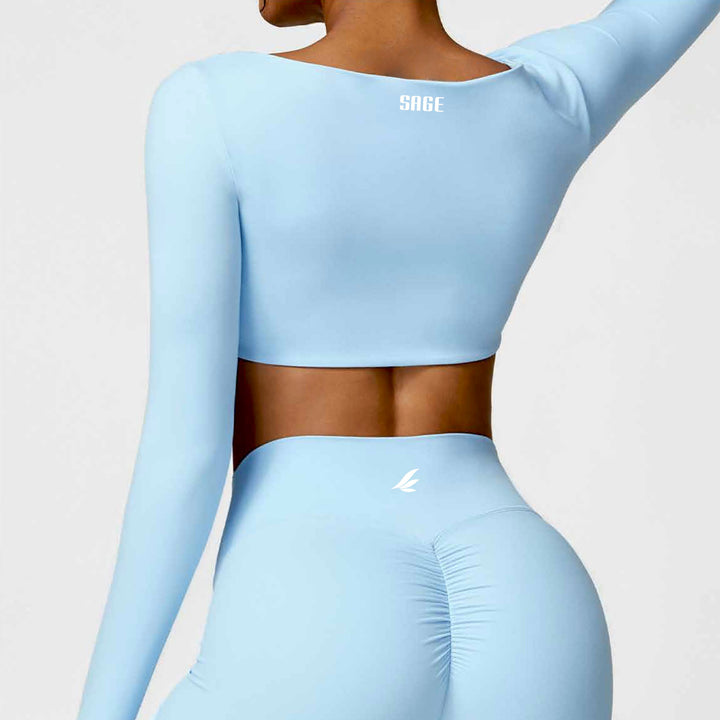 Demure Long Sleeve Crop Top
