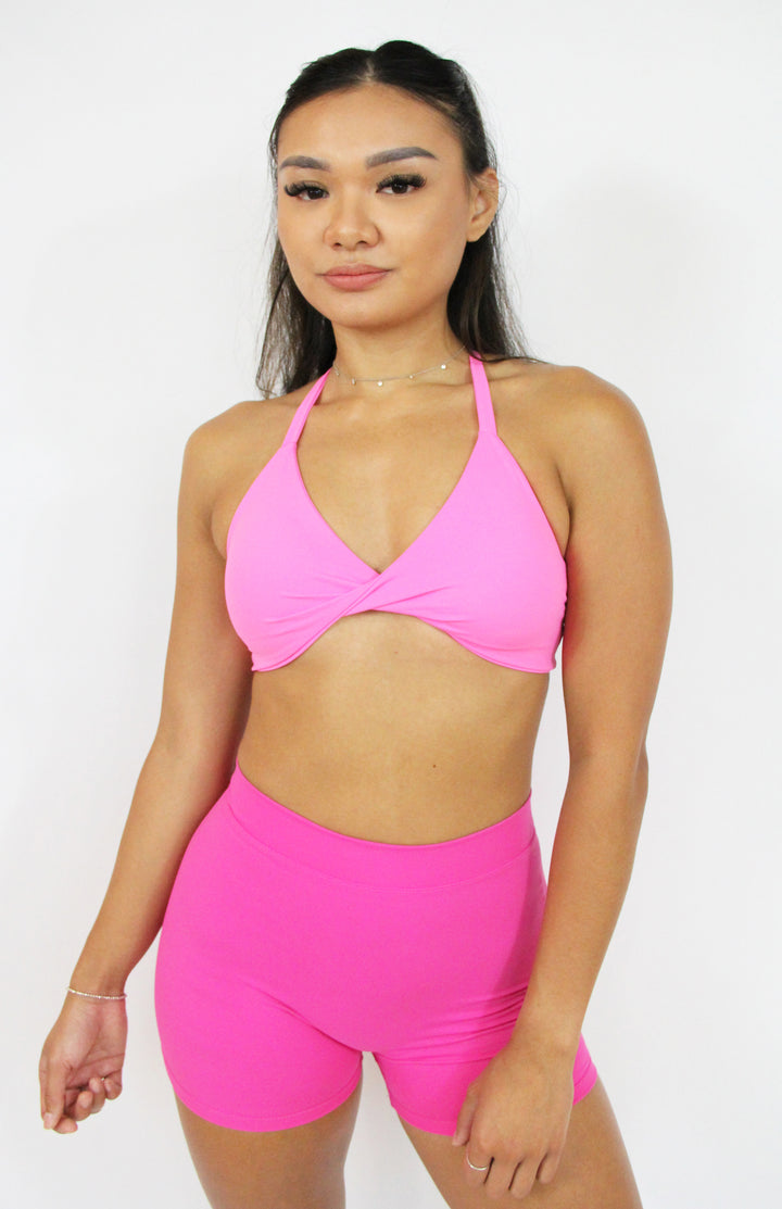 Quite A Twist Sportsbra-Pink