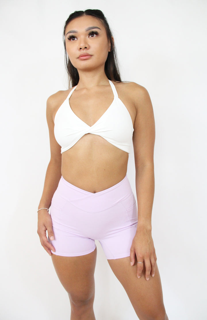 Quite A Twist Sportsbra-White